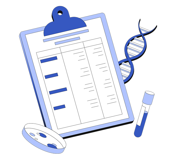 laboratory flask-and microscope illustration